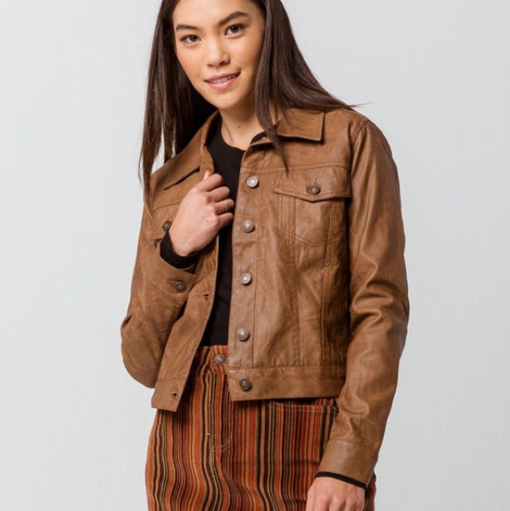 NWT Sky & Sparrow Classic Faux Leather Jacket - Picture 3 of 5